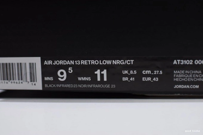 Rep x Jordan AT3102-006 13 Air Low Infrared Clot Black 0817